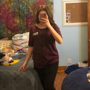 Maroon Victoria secret pink tshirt